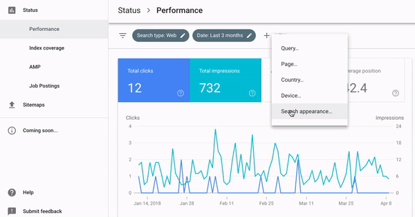 google search console search apperance 1523531920